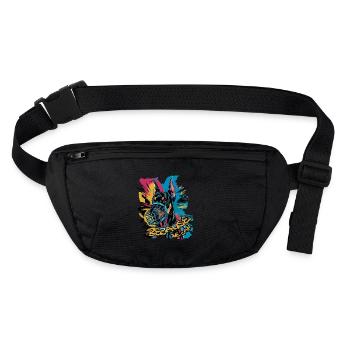 Because We Can - Doberman - Stanley/Stella recycled Hip Bag  - black - Front
