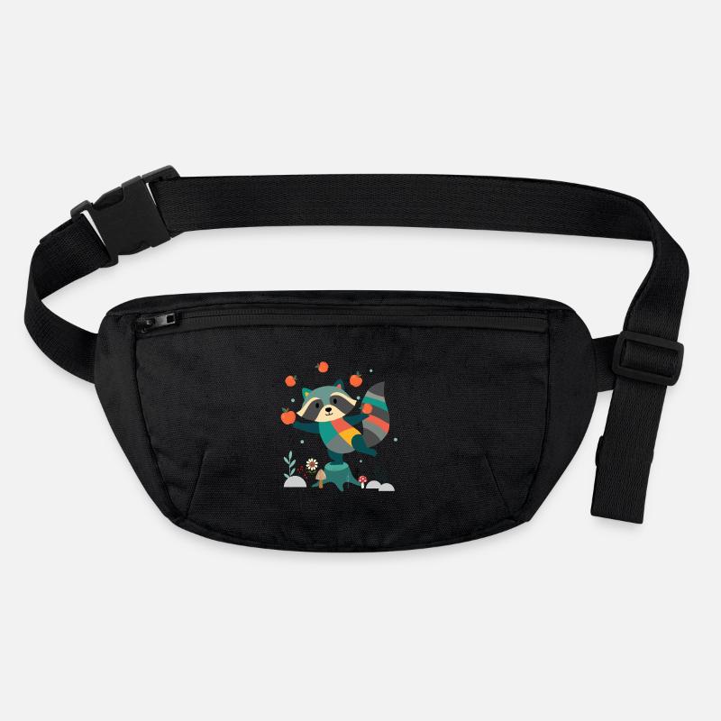 Playful raccoon happily juggling apples Stanley/Stella recycled Hip Bag 