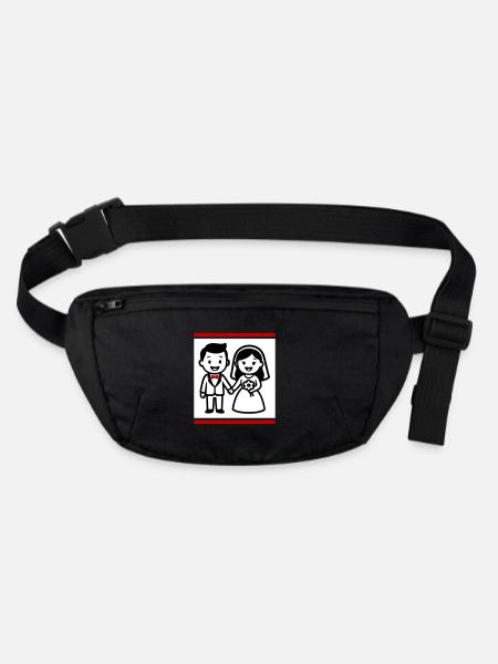 Married couple wedding - Stanley/Stella recycled Hip Bag  - black - Front
