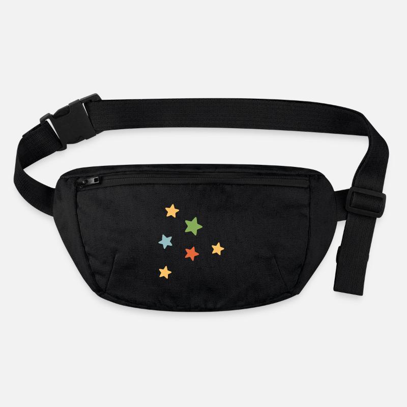 Colorful stars on black - Playful design Stanley/Stella recycled Hip Bag 