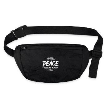 Warum nicht Frieden für alle - wir brauchen Liebe - Stanley/Stella recycelte Gürteltasche - Schwarz - Vorne