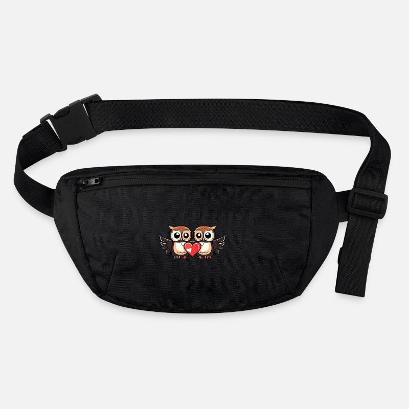 Eule Paar Herz Stanley/Stella recycelte Gürteltasche