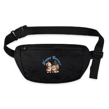 Hoppy Ostern - Stanley/Stella recycelte Gürteltasche - Schwarz - Vorne