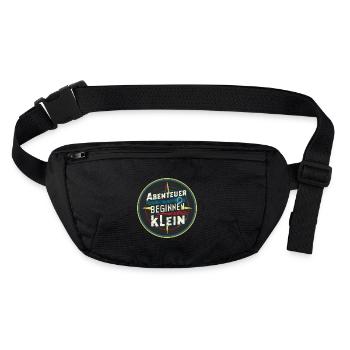 Abenteuer beginnen klein - Stanley/Stella recycelte Gürteltasche - Schwarz - Vorne