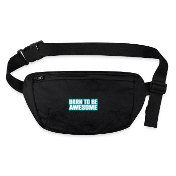 Dicton cool né pour être génial - Sac banane recyclé Stanley/Stella - noir - Devant