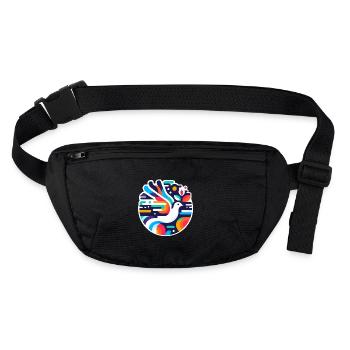 Vibrant Peace Dove Emblem - Stanley/Stella recycled Hip Bag  - black - Front