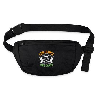 Chèvres et danse en ligne Chèvre drôle avec Stetson - Sac banane recyclé Stanley/Stella - noir - Devant
