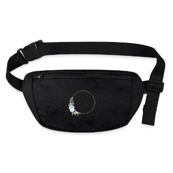 Roses bleues, Cercle, Personnalisable - Sac banane recyclé Stanley/Stella - noir - Devant