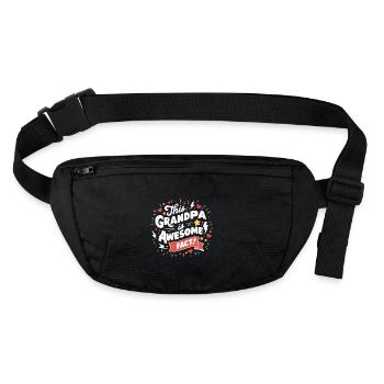 Opa ist der Beste und der coolste Opa der Welt - Stanley/Stella recycelte Gürteltasche - Schwarz - Vorne