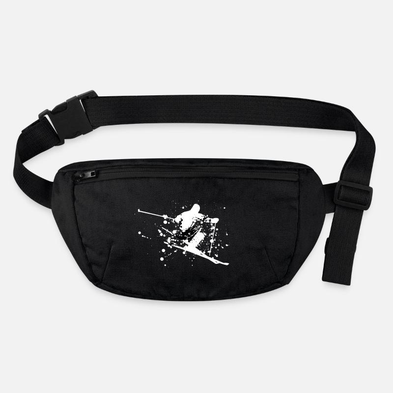 Skifahrer Ski Freestyle Minimal Art Stanley/Stella recycelte Gürteltasche