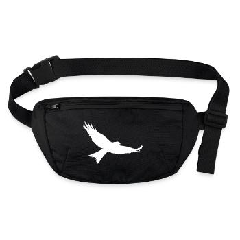 Greifvogel in weiss - Stanley/Stella recycelte Gürteltasche - Schwarz - Vorne