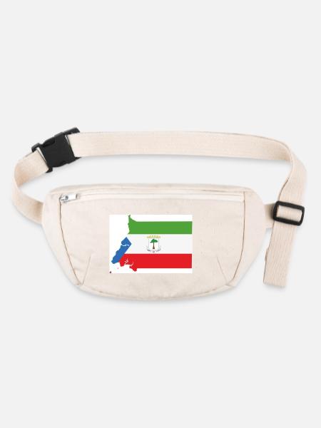 Flag of Equatorial Guinea, Map - Stanley/Stella recycled Hip Bag  - natural - Front