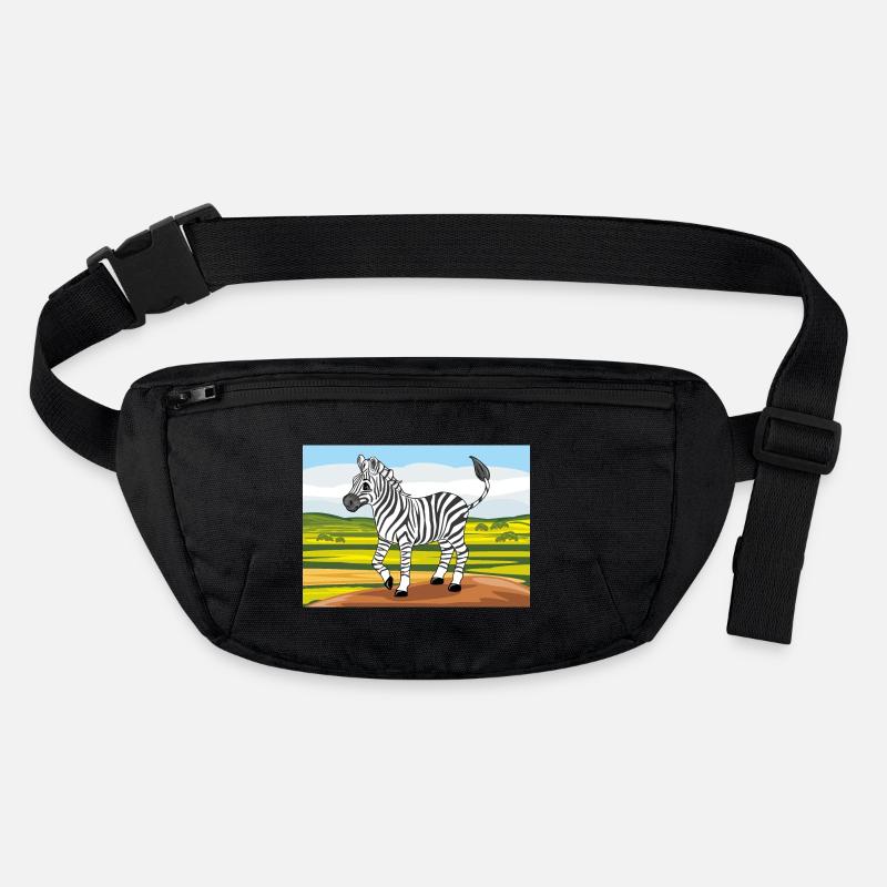 Zèbre joyeux dans le paysage naturel Sac banane recyclé Stanley/Stella