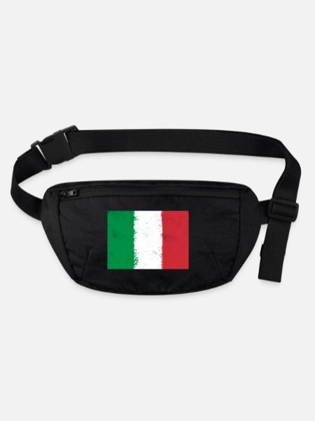 Drapeau de l’Italie - Sac banane recyclé Stanley/Stella - noir - Devant
