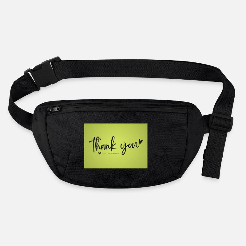 Thank You Script on Lime Green Stanley/Stella recycled Hip Bag 