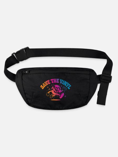 Save the Vinyl DJ Music - Stanley/Stella recycled Hip Bag  - black - Front