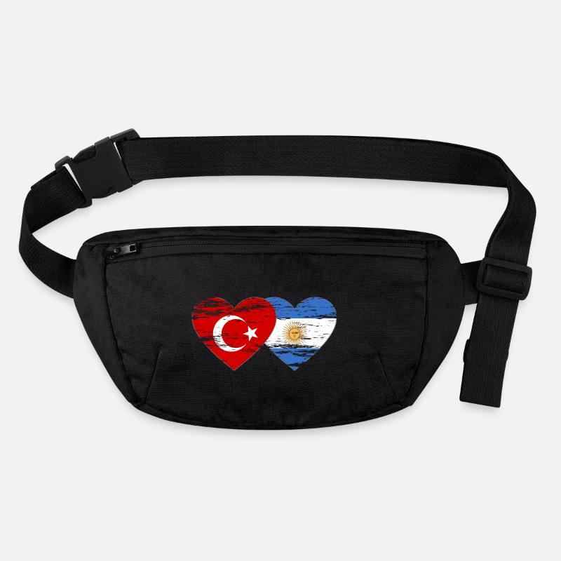 Turquie Argentine Drapeau Coeur Utilisé Sac banane recyclé Stanley/Stella
