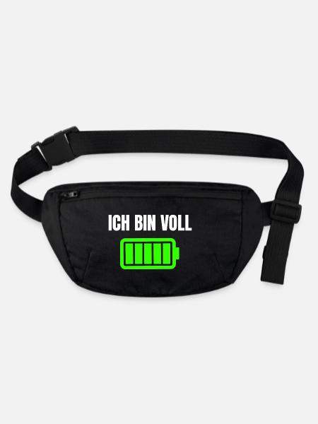 I'm Full Battery Full - Stanley/Stella recycled Hip Bag  - black - Front