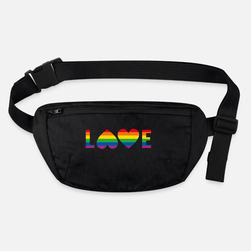 LGBTQIA+ Love Herzen Regenbogen Flagge Stanley/Stella recycelte Gürteltasche