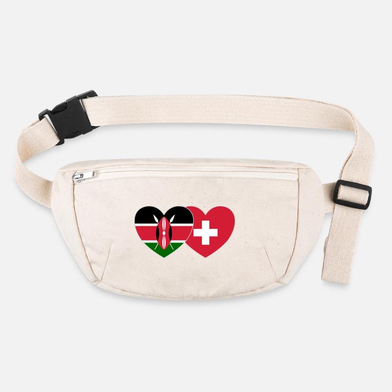 Kenya Suisse Drapeau Coeur Sac banane recyclé Stanley/Stella