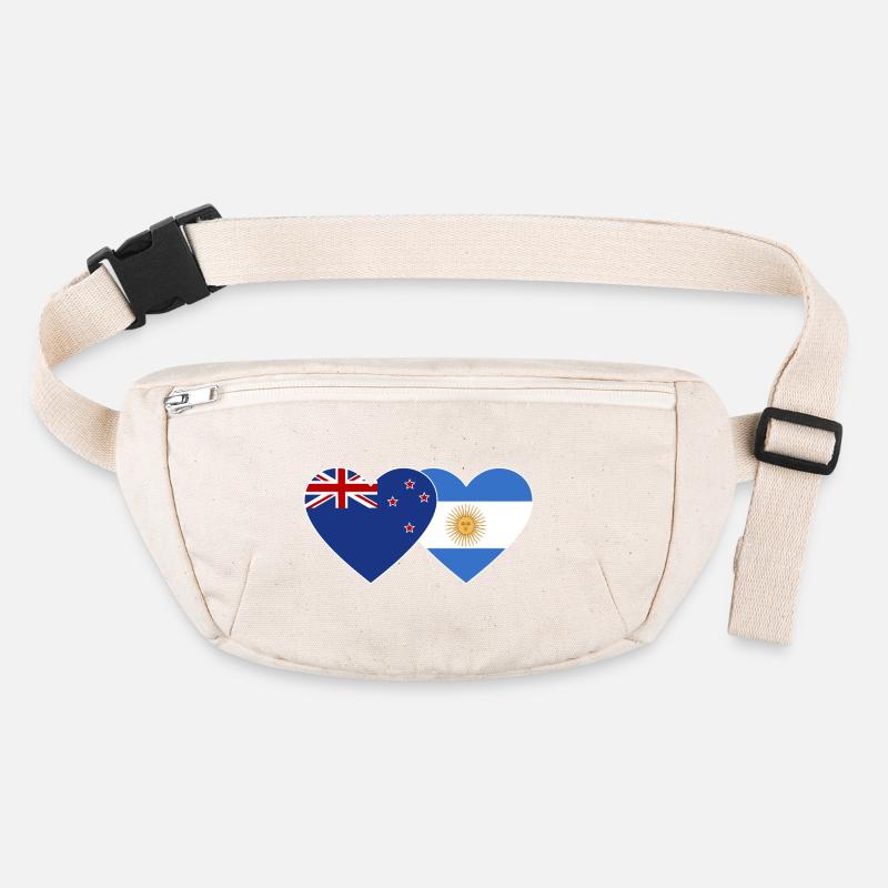 Coeur de drapeau de la Nouvelle-Zélande Argentine Sac banane recyclé Stanley/Stella