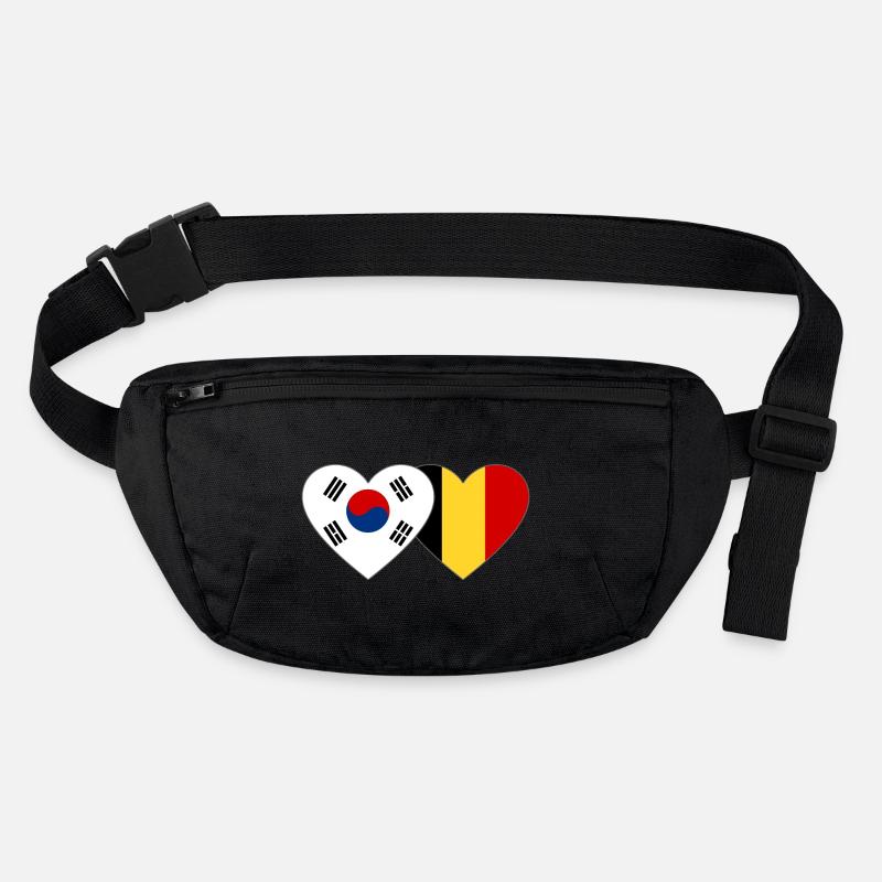 Südkorea Belgien Flagge Herz Stanley/Stella recycelte Gürteltasche