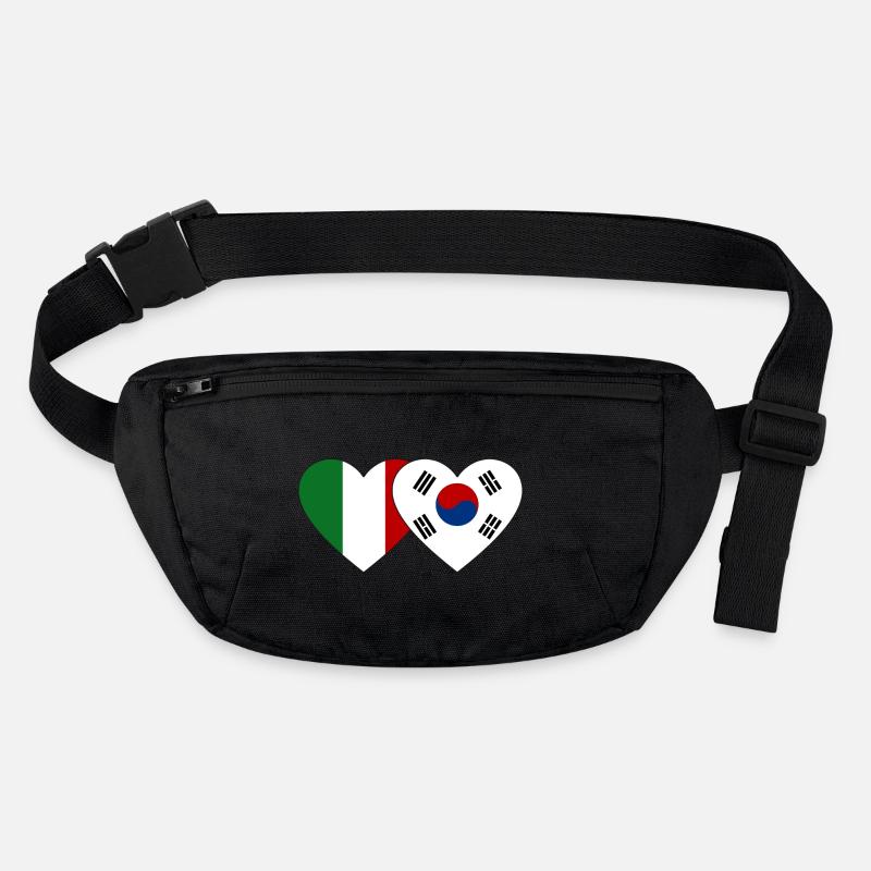 Italie Corée du Sud Drapeau Coeur Sac banane recyclé Stanley/Stella
