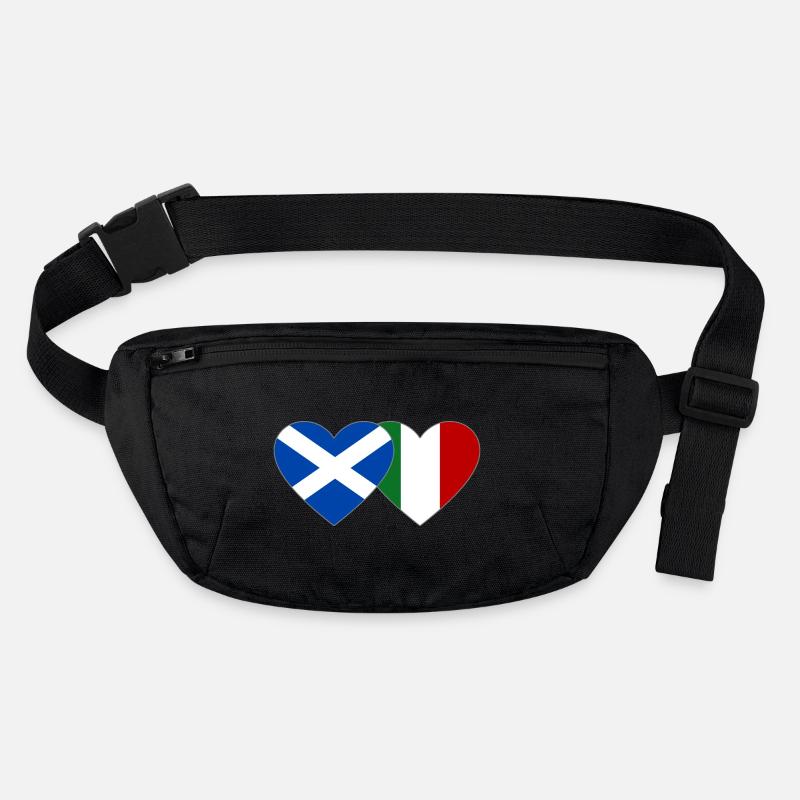 Ecosse Italie Drapeau Coeur Sac banane recyclé Stanley/Stella