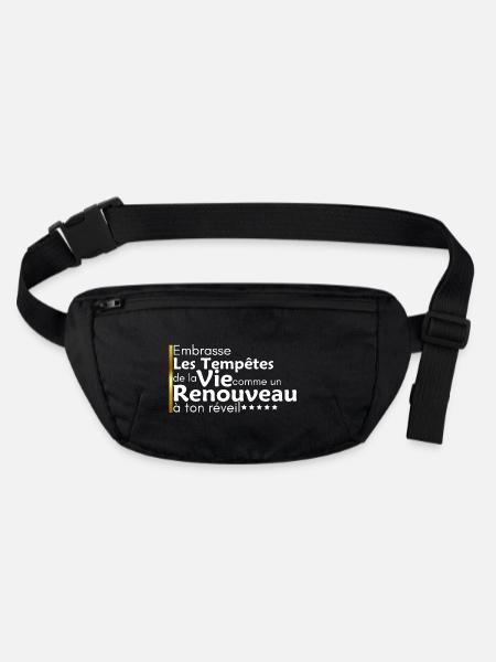 Embrasse les tempêtes de la vie comme un renouveau - Sac banane recyclé Stanley/Stella - noir - Devant
