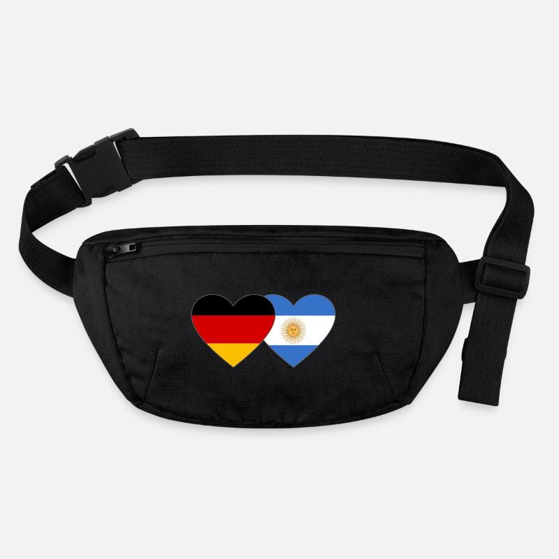 Allemagne Argentine Drapeau Coeur Sac banane recyclé Stanley/Stella