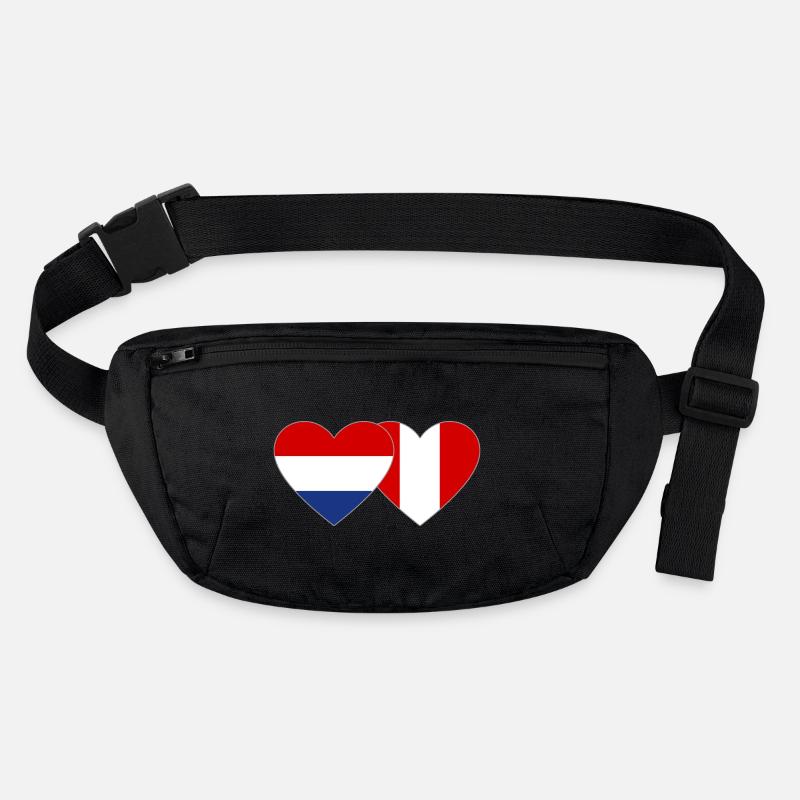 Holland Peru Flag Heart Stanley/Stella recycled Hip Bag 