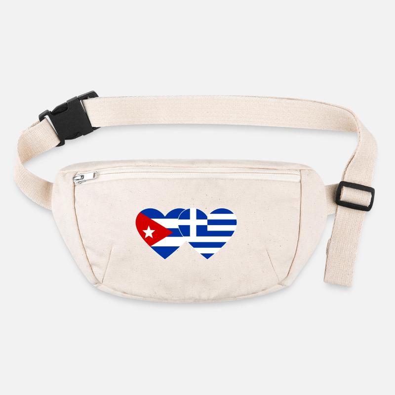 Kuba Griechenland Flagge Herz Stanley/Stella recycelte Gürteltasche