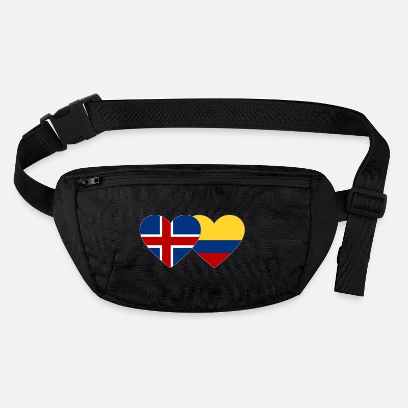 Iceland Colombia Flag Heart Stanley/Stella recycled Hip Bag 