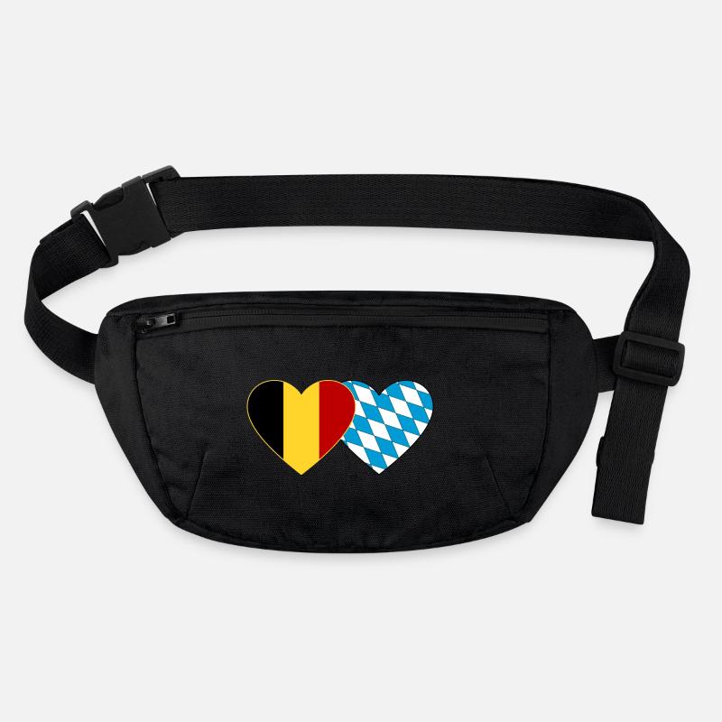 Belgien Bayern Flagge Herz Stanley/Stella recycelte Gürteltasche