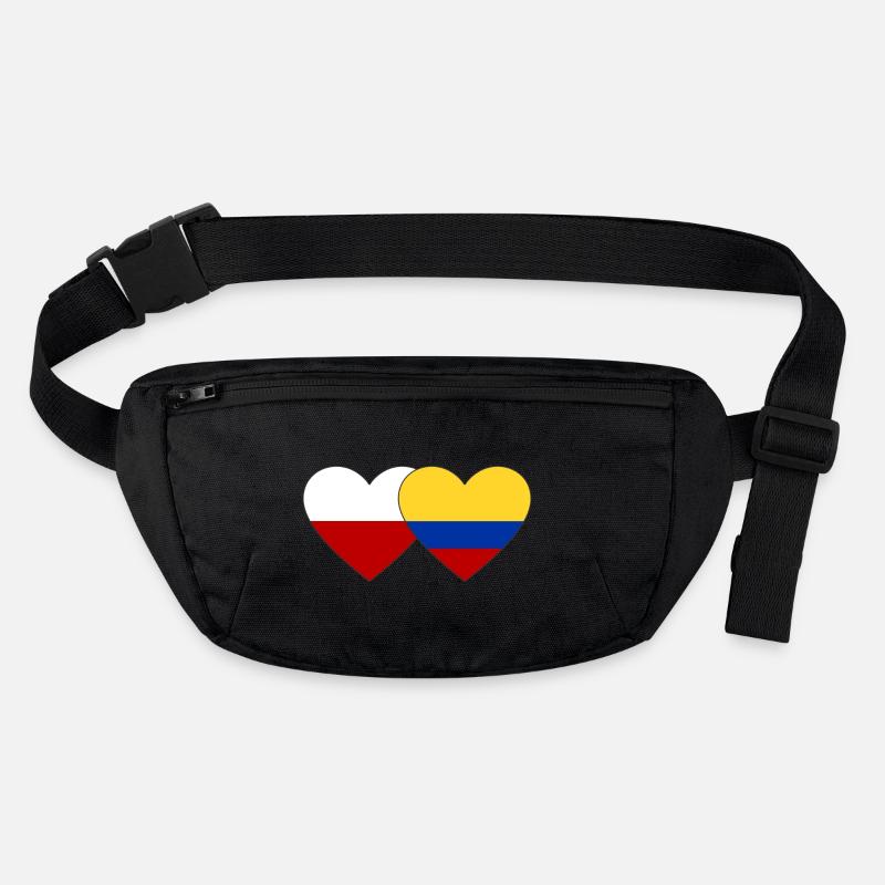 Pologne Colombie Drapeau Coeur Sac banane recyclé Stanley/Stella