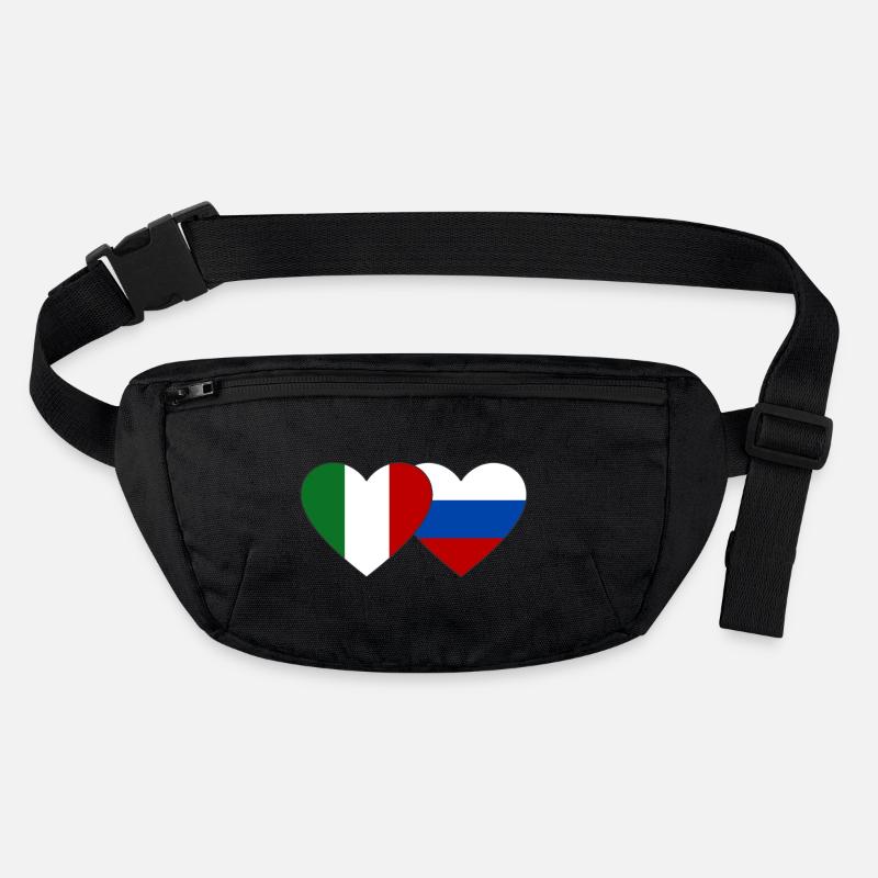 Italie Russie Drapeau Coeur Sac banane recyclé Stanley/Stella