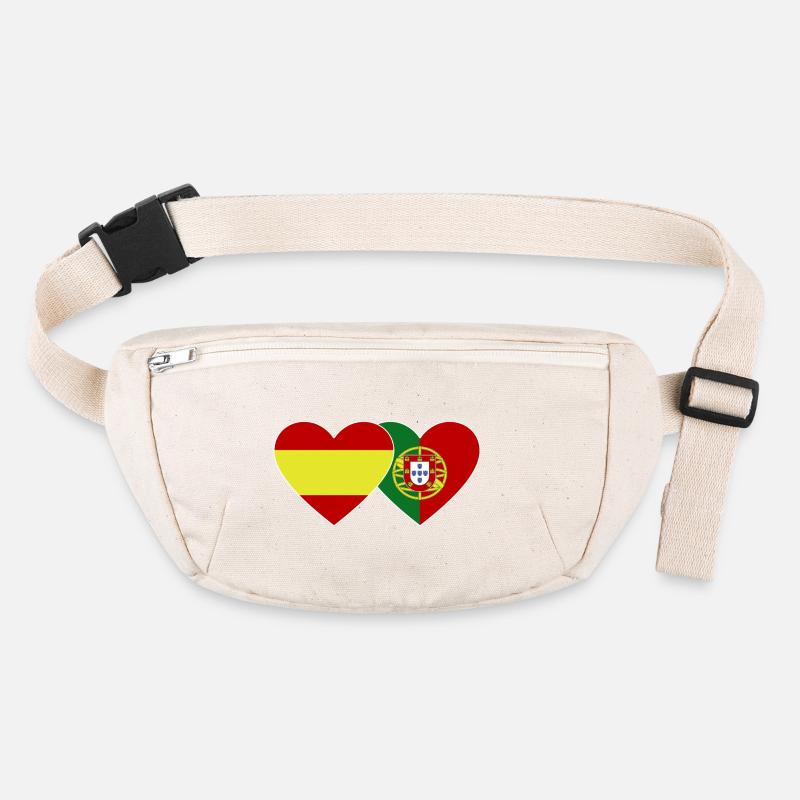Spanien Portugal Flagge Herz Stanley/Stella recycelte Gürteltasche