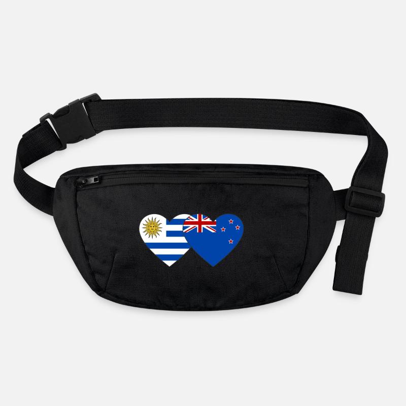 Uruguay Nouvelle-Zélande Drapeau Coeur Sac banane recyclé Stanley/Stella