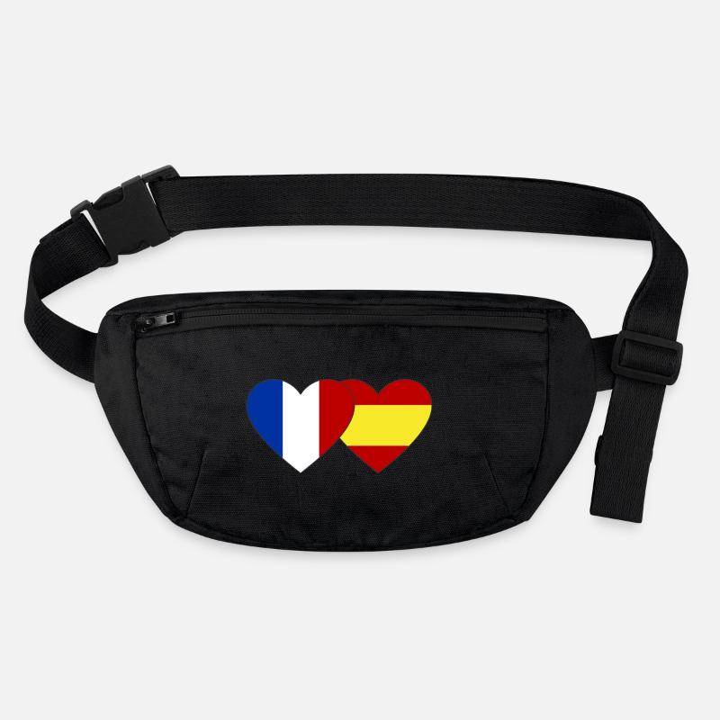 France Espagne Drapeau Mains Coeur Forme Sac banane recyclé Stanley/Stella