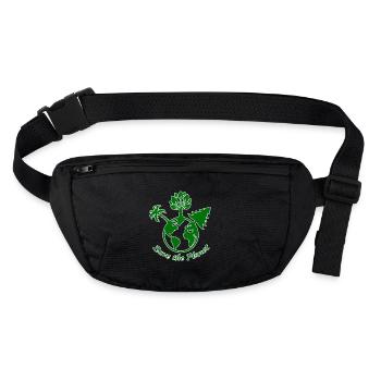 Save the Planet - Klimaschutz - Stanley/Stella recycelte Gürteltasche - Schwarz - Vorne