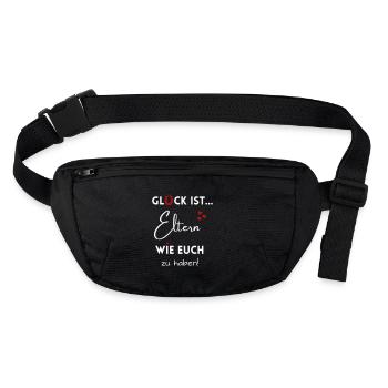 Glück ist, Eltern wie Euch zu haben - Stanley/Stella recycelte Gürteltasche - Schwarz - Vorne