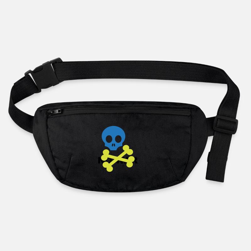 Neon Blue Skull and Crossbones Stanley/Stella recycled Hip Bag 