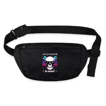 I wear my sunglasses at night - Stanley/Stella recycelte Gürteltasche - Schwarz - Vorne