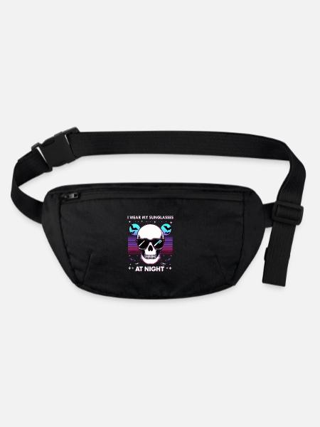 I wear my sunglasses at night - Stanley/Stella recycelte Gürteltasche - Schwarz - Vorne