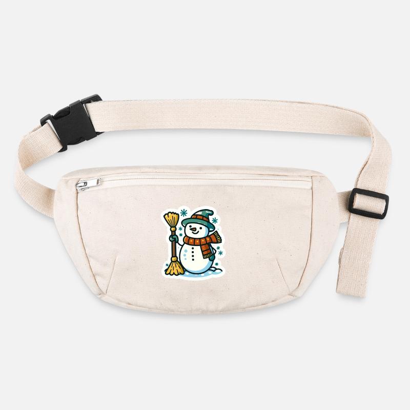 Schneemann mit Besen Ein charmantes Wintersaison-Design Stanley/Stella recycelte Gürteltasche