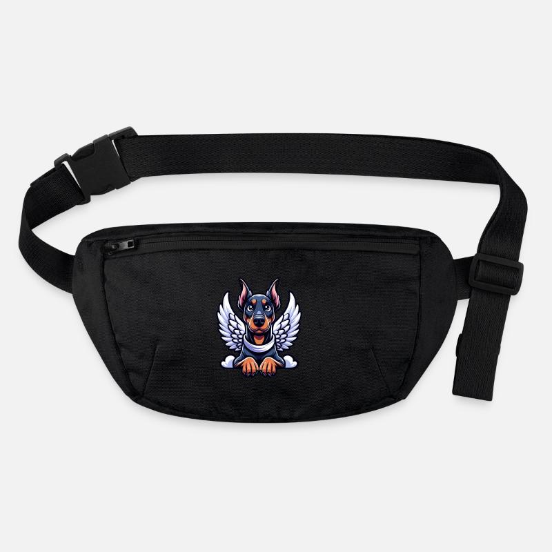 Dobermann mit Engelsflügeln - Ein himmlisches Stanley/Stella recycelte Gürteltasche
