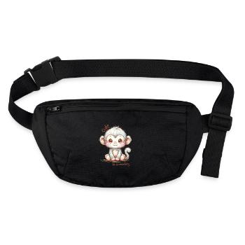 Mignon comme un singe - Singe mignon, Singe mignon - Sac banane recyclé Stanley/Stella - noir - Devant