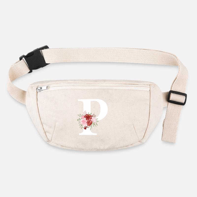 Lettre p floral rouge Sac banane recyclé Stanley/Stella