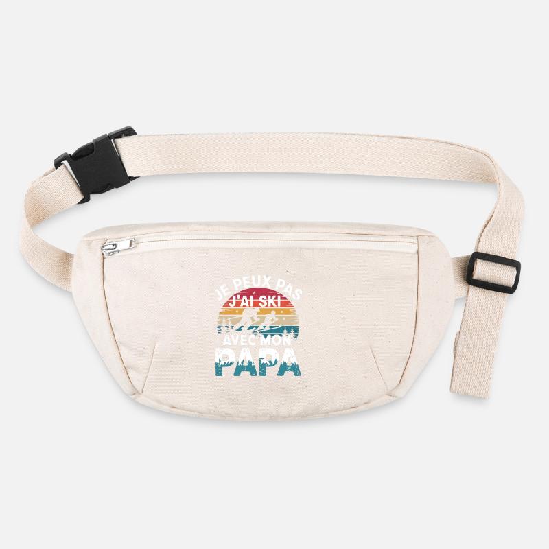 Je peux pas j'ai ski avec mon papa Sac banane recyclé Stanley/Stella