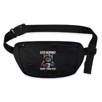 Good morning Very thin - Stanley/Stella recycled Hip Bag  - black - Front